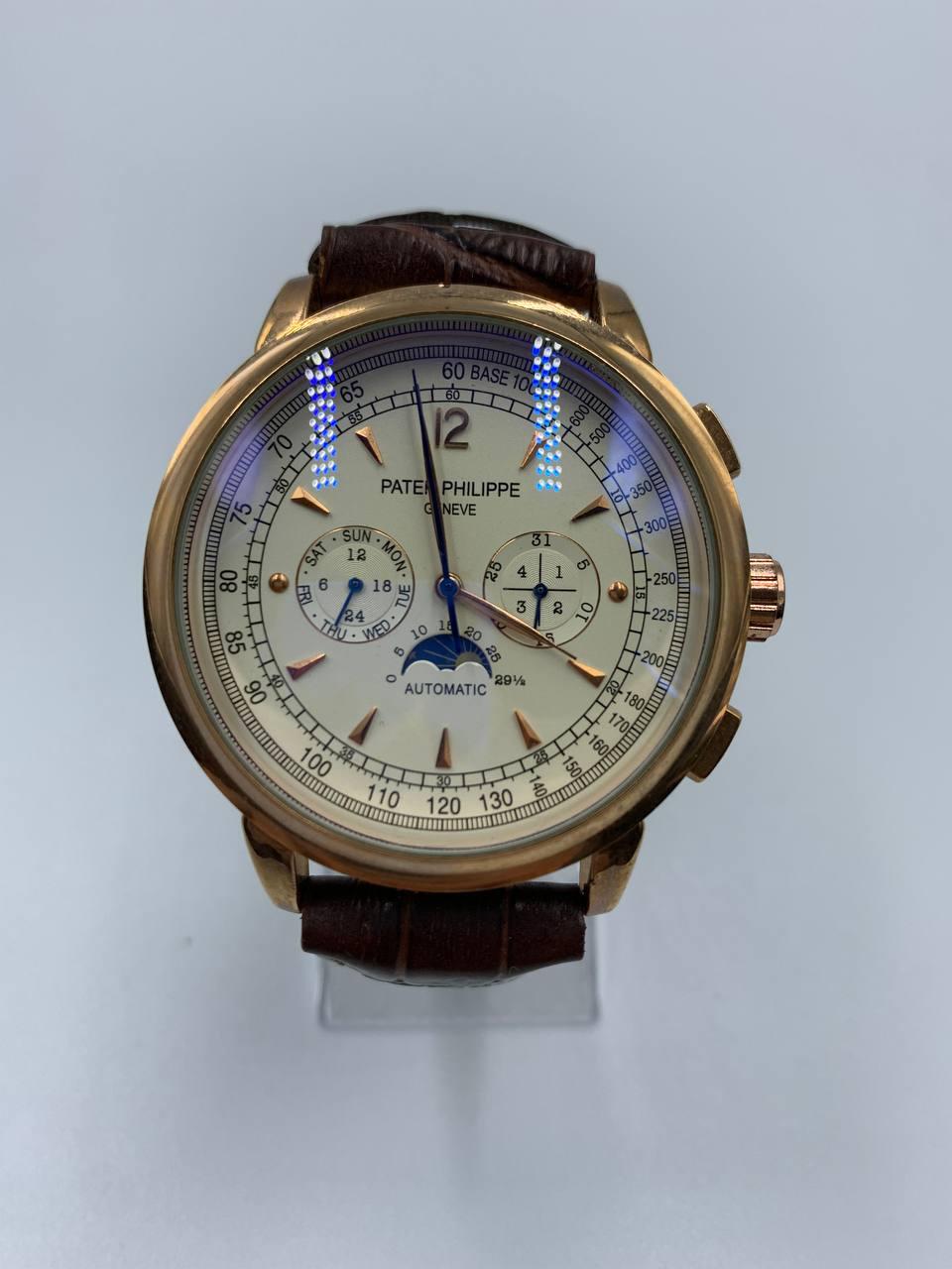 Годинник наручний механічний Patek Philippe Geneve Automatic коричневий