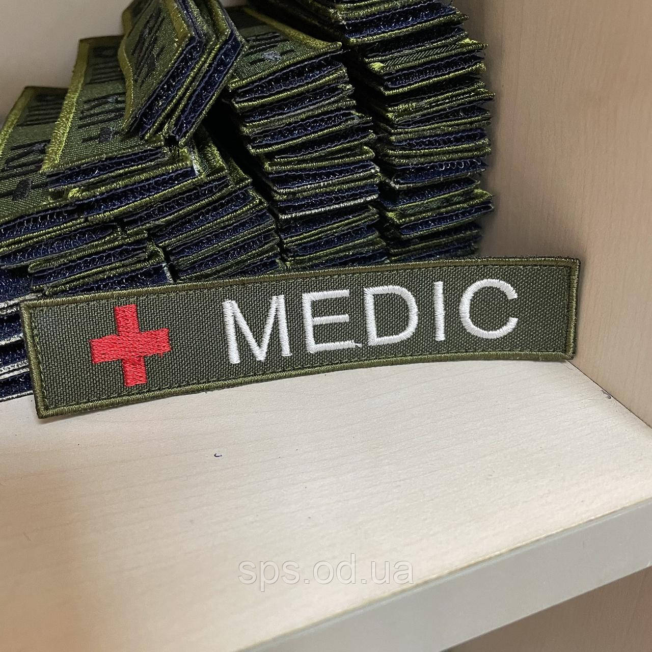 №50 Шеврон планка "MEDIC" медик на оливі 12*2.5 см