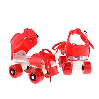 Квадровые ролики для самых маленьких Profi 4 колеса, раздвижные размер (27-30), от 4 лет, красные