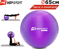 Фитбол мяч для фитнеса Hop-Sport 65cm HS-R065YB violet + насос . Германия