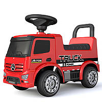 Дитяча каталка-толокар Mercedes (машинка, музика, на батарейці) Вантажівка Bambi 656-3 Червоний