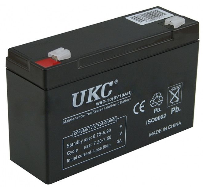 Купить Аккумулятор BATTERY 6V 10A UKC | Свинцово-кислотная ...
