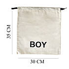 Мішок бавовняний для речей 30х35 см Boy (світлий), фото 4