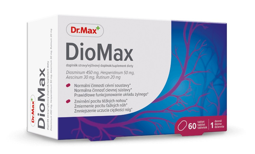Dr.Max Diomax з діосміном, гесперидином, есцином і рутином від варикозу та венозної недостатності, 60 таблеток