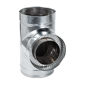 Трійник-сендвіч 87° ø110 мм 0,5 мм Нерж/Оц Версія-Люкс (10589), фото 2