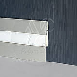 Плінтус алюмінієвий світлодіодний накладний 3189 LED 60х10х2700 мм, анодований, фото 2