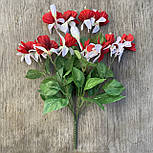 Штучні квіти фуксія 35 см червоно-біла, фото 2