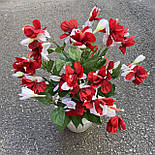 Штучні квіти фуксія 35 см червоно-біла, фото 3