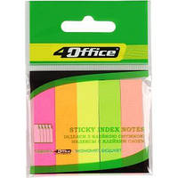 Стікери-закладки паперові 12*50мм 5кольорів*30арк неонові 4Office