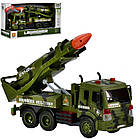 Машина дитяча військова іграшка для хлопчика інерційна з ракетною установкою і звуковими ефектами, фото 7