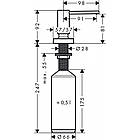 Дозатор врізний для кухонної мийки HANSGROHE A71 40468800 на 500мл металевий хром, фото 2