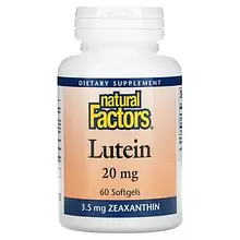 Лютеїн 20 мг 60 капс вітаміни для очей Natural Factors Канада