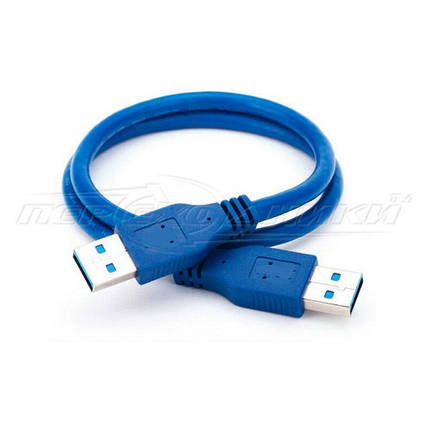 Кабель USB 3.0 AM - AM, 0.6 м, синій, фото 2