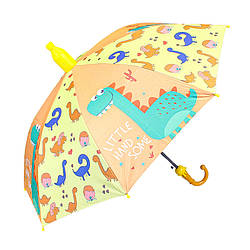 Дитяча парасолька Леско QY2011301 Прохолодний динозавр Жовтий (динозавр) Автоматична тростина з пластиковою кришкою