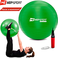 Фитбол Hop-Sport 65cm HS-R065YB green + насос Германия / Мяч для фитнеса