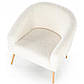 Крісло з напівкруглою спинкою Grifon 2 их ткани кремовий на дерев'яних ніжках для вітальні, фото 3