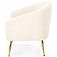 Крісло з напівкруглою спинкою з тканини букле Grifon кремовий на золотих ніжках у вітальню, фото 7