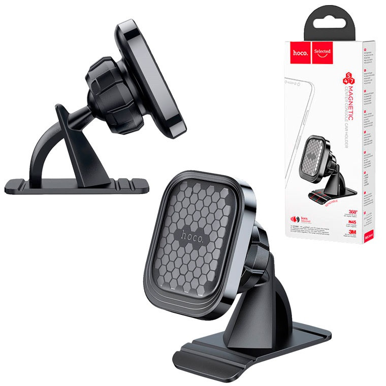 Автомобільний магнітний тримач для телефону Hoco S47  Magnetic Series Black