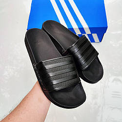 Шльопанці чоловічі Adidas сланці Адідас тапки тапочки чорні літо пляжне взуття