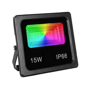 Прожектор світлодіодний RGB LED вуличний, 15Вт 1200м 220В