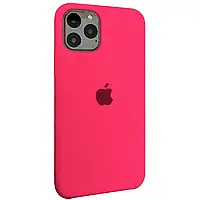 Чехол ярко розового цвета Silicone Case Soft Touch для Apple iPhone 11 pro с открытым низом(малиновый)