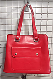 Жіноча сумка з натуральної шкіри білого, молочного, блакитного, червоного та рожевого кольору, фото 4