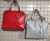 Жіноча сумка з натуральної шкіри білого, блакитного, червоного  кольору, фото 8