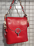 Жіноча сумка з натуральної шкіри білого, молочного, блакитного, рожевого та червоного кольору, фото 7