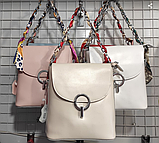 Жіноча сумка з натуральної шкіри білого, молочного, блакитного, рожевого та червоного кольору, фото 9