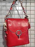 Жіноча сумка з натуральної шкіри білого, молочного, блакитного, рожевого та червоного кольору, фото 10