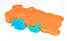 Поролонова вкладка в ванночку Klups MIX-04 блакитний, рожевий і помаранчевий, фото 3