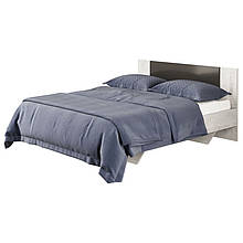 Ліжко з ДСП 2-сп 1.6 (з каркасом, без матраца) Лілея Нова Аляска/Антрацит Світ Меблів