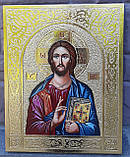 Елітна ікона Господа Вседержителя з позолоченим фоном, фото 2