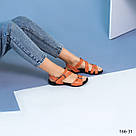 Шкіряні босоніжки з липучками коралового кольору 36 р-р, фото 7