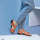 Шкіряні босоніжки з липучками коралового кольору 36 р-р, фото 8