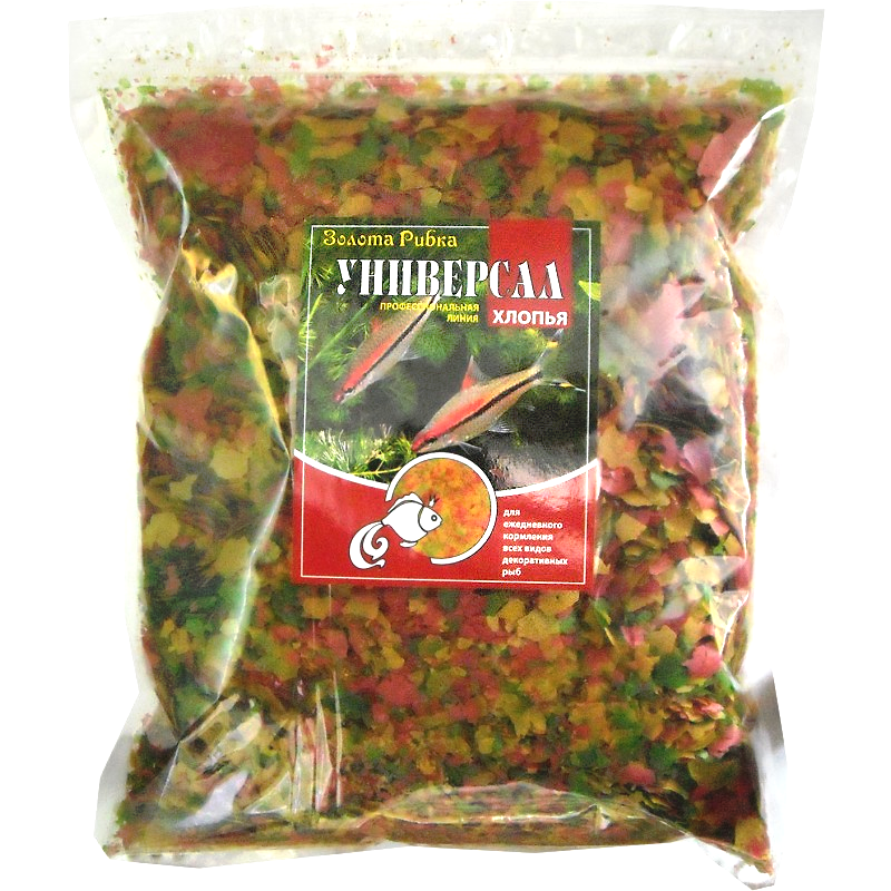 Корм Універсал в пластівцях для щоденного годування риб пакет 2000 мл/500 гр