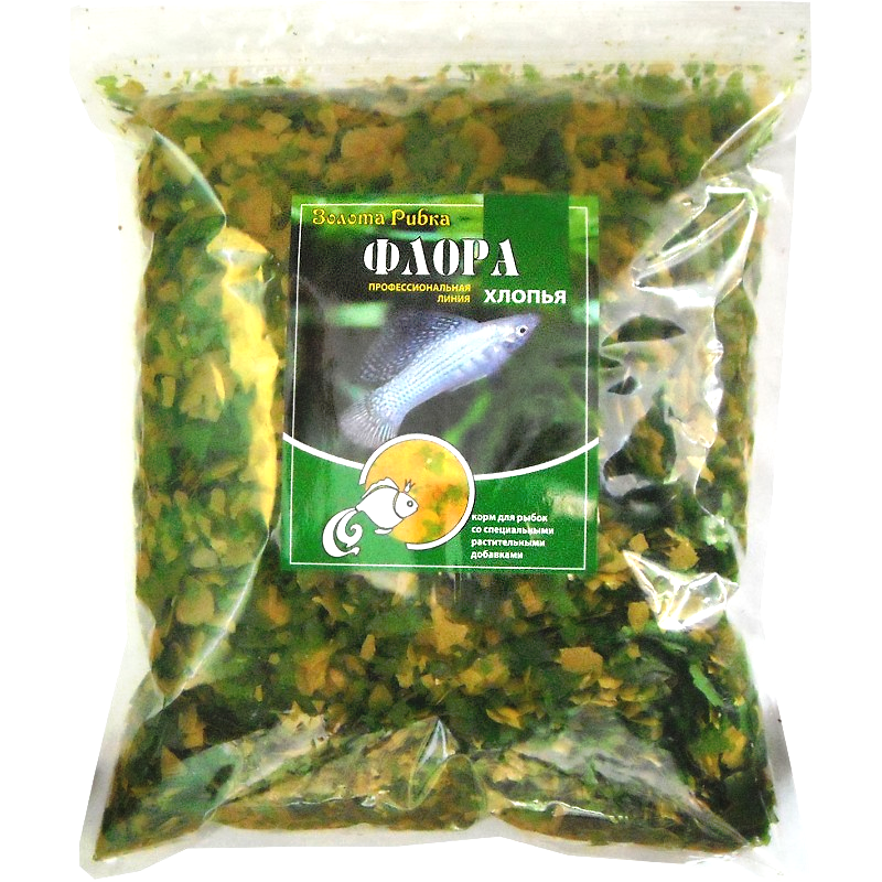 Корм Флора в пластівцях для травоїдних риб пакет 2000 мл/500 гр