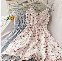 Нежное летнее платье сарафан цветочный принт Ткань софт размеры 42-44,46-48