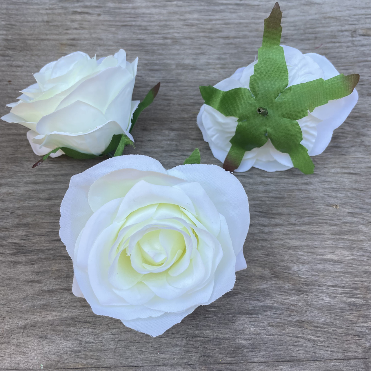 Головка троянди розкрита біла 9 см, фото 1