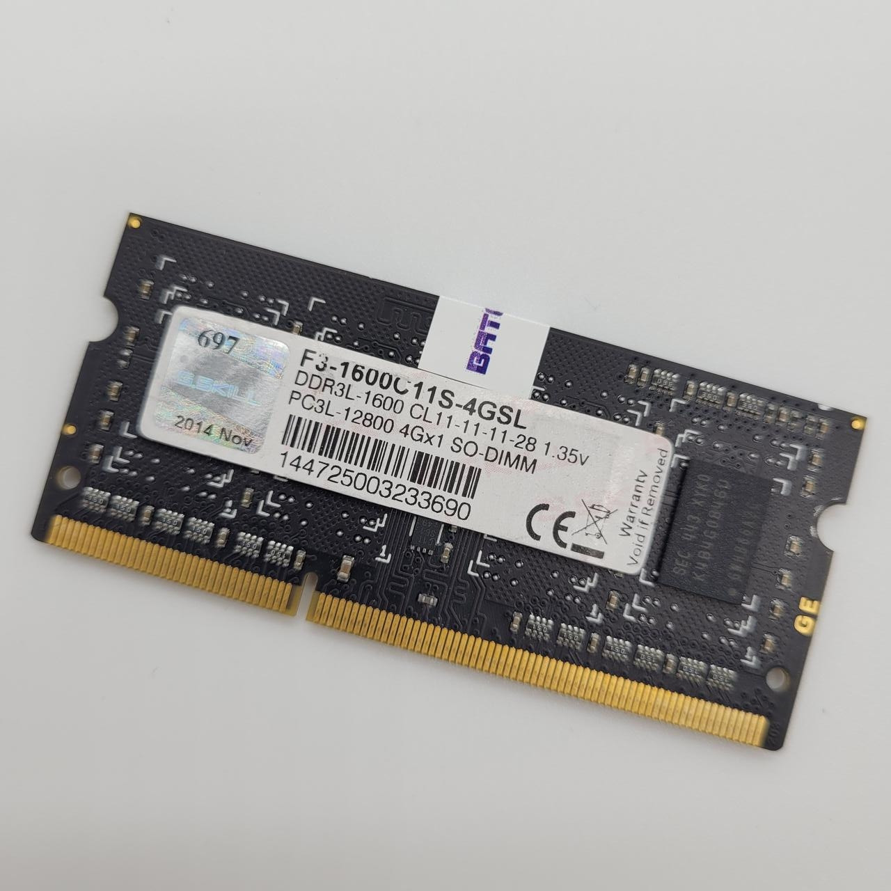 Оперативна пам'ять ноутбука G.Skill SODIMM DDR3L 4Gb 1600MHz 12800S 1R8 CL11 (F3-1600C11S-4GSL) Б/У