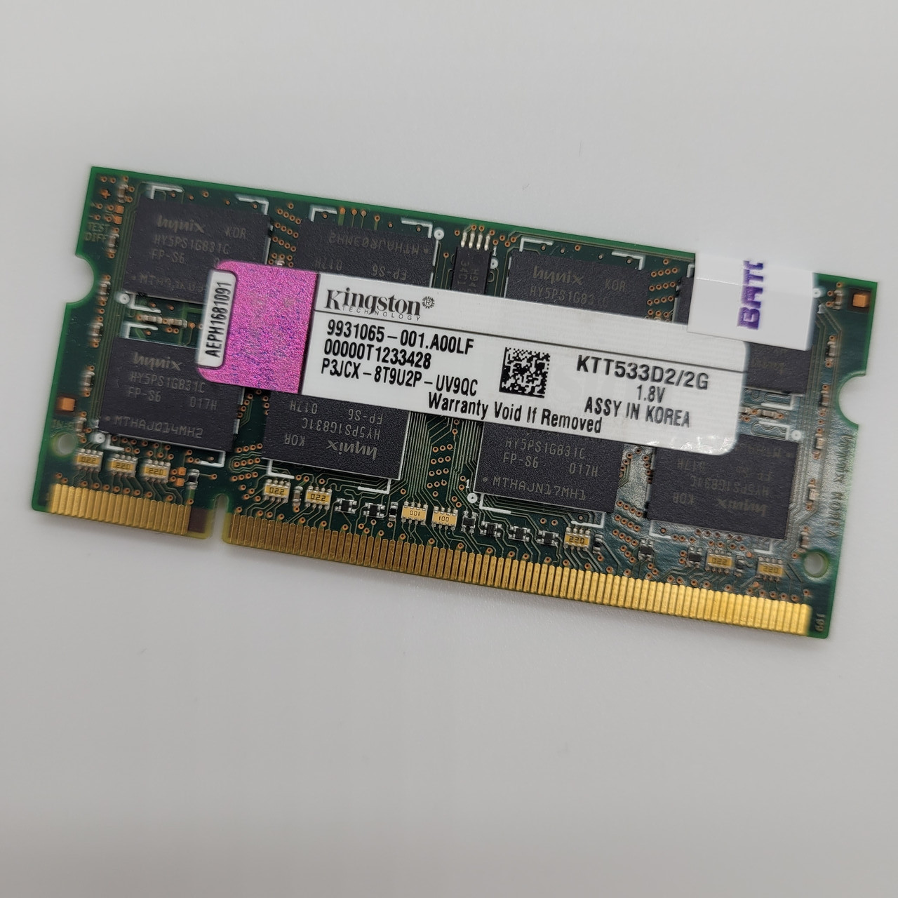 Оперативна пам'ять для ноутбука Kingston SODIMM DDR2 2Gb 533MHz 4200S CL4 (KTT533D2/2G) Б/У