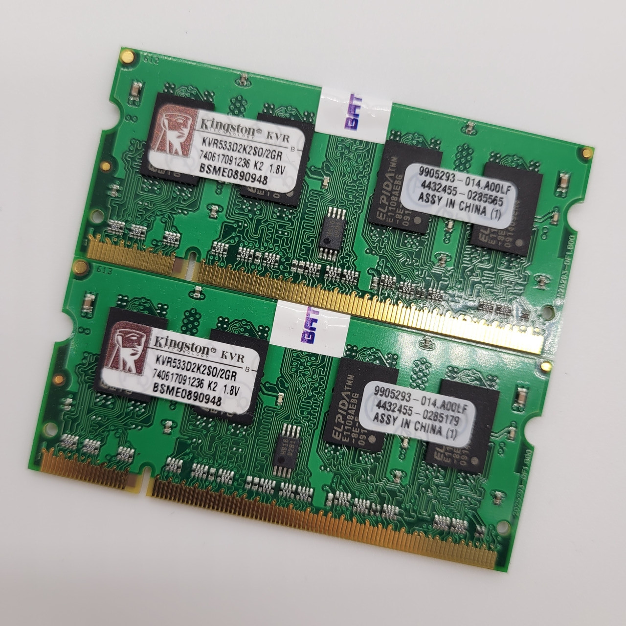 Оперативна пам'ять для ноутбука Kingston SODIMM DDR2 2 Gb (1+1) 533MHz 4200S CL4 (KVR533D2K2S0/2GR) Б/У