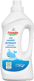 Органічний рідкий пральний порошок Friendly Organic без запаху 1000 мл. (20 циклів прання)