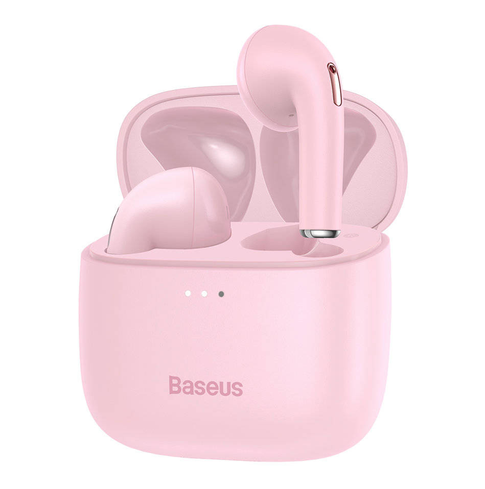 Навушники вкладиші безпровідні з мікрофоном Baseus Bowie E8 Bluetooth в кейсі Рожевий (NGE8-04)