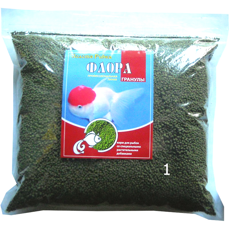 Корм Флора для травоїдних риб розмір №1 пакет 1 кг