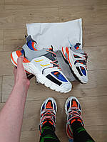 Бело-оранжевые кроссы женские Balenciaga Track White Orange Blue. Беговые кроссы для девушек Баленсиага Трек