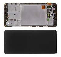 Дисплей Samsung A415 Galaxy A41 модуль в сборе с тачскрином и рамкой, черный, Original New