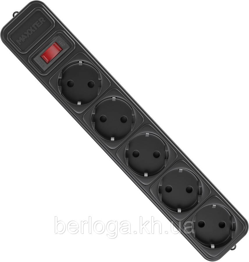 Мережевий фільтр-подовжувач Maxxter SPM5-G-6B Black 1,8м