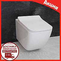 Унитаз безободковый подвесной c сиденьем микролифт Dusel Cubis DWHT10201030R