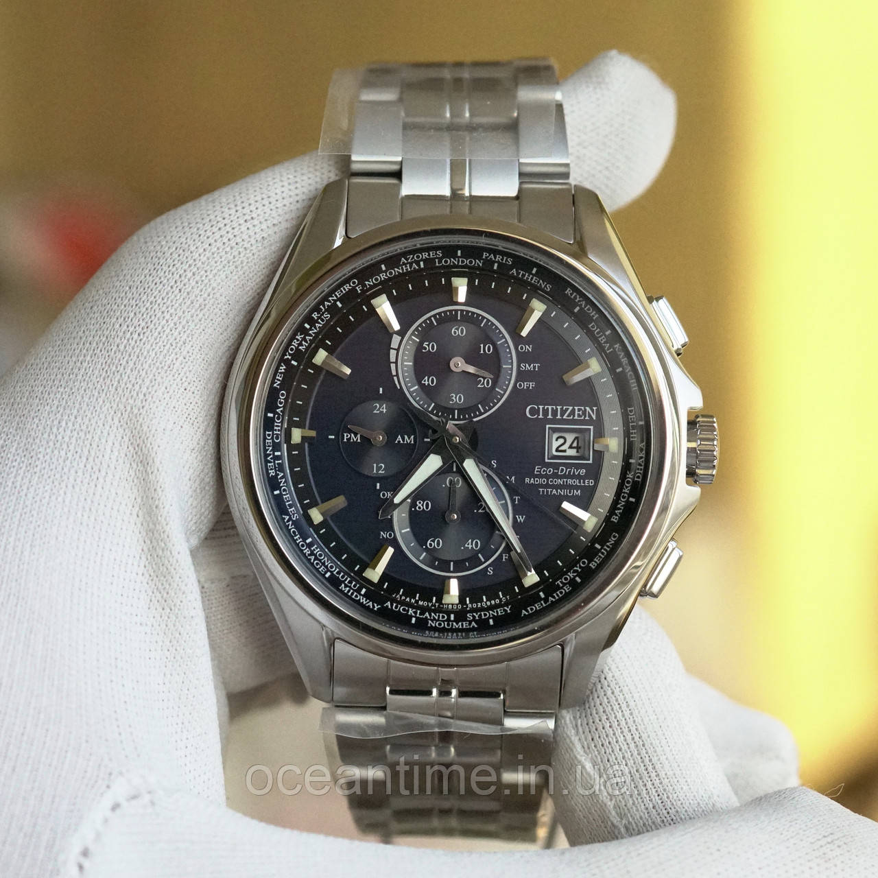 Citizen At8130 56E Attesa Radio Controlled Titanium Sapphire ID